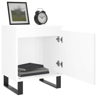vidaXL Nachttische 2 Stk. Hochglanz-Weiß 40x30x50 cm Holzwerkstoff