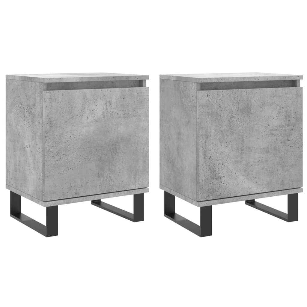 vidaXL Nachttische 2 Stk. Betongrau 40x30x50 cm Holzwerkstoff