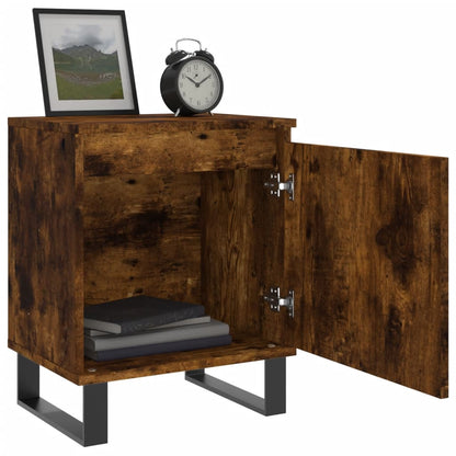 vidaXL Nachttische 2 Stk. Räuchereiche 40x30x50 cm Holzwerkstoff