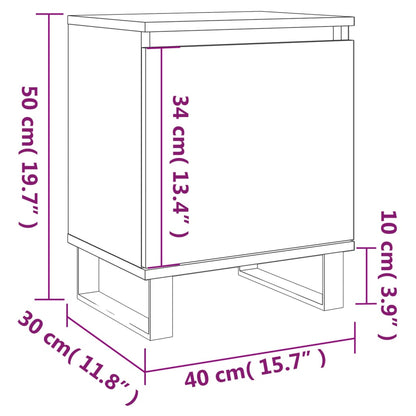 vidaXL Nachttische 2 Stk. Grau Sonoma 40x30x50 cm Holzwerkstoff