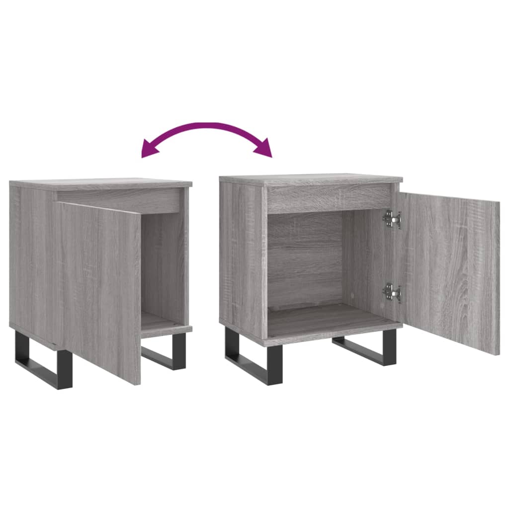 vidaXL Nachttische 2 Stk. Grau Sonoma 40x30x50 cm Holzwerkstoff