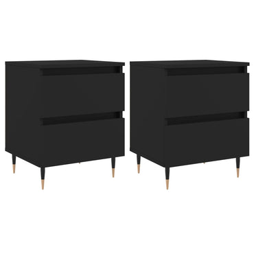 vidaXL Nachttische 2 Stk. Schwarz 40x35x50 cm Holzwerkstoff