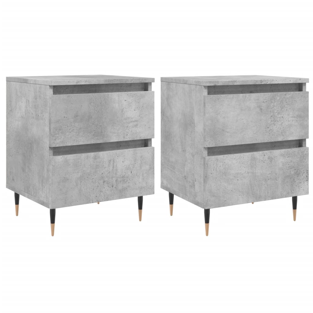 vidaXL Nachttische 2 Stk. Betongrau 40x35x50 cm Holzwerkstoff