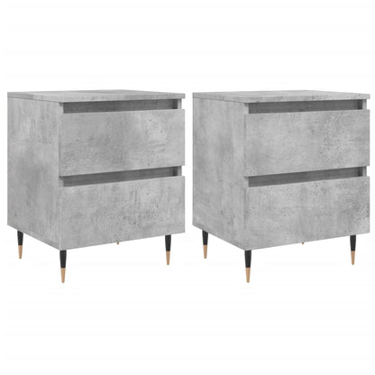 vidaXL Nachttische 2 Stk. Betongrau 40x35x50 cm Holzwerkstoff