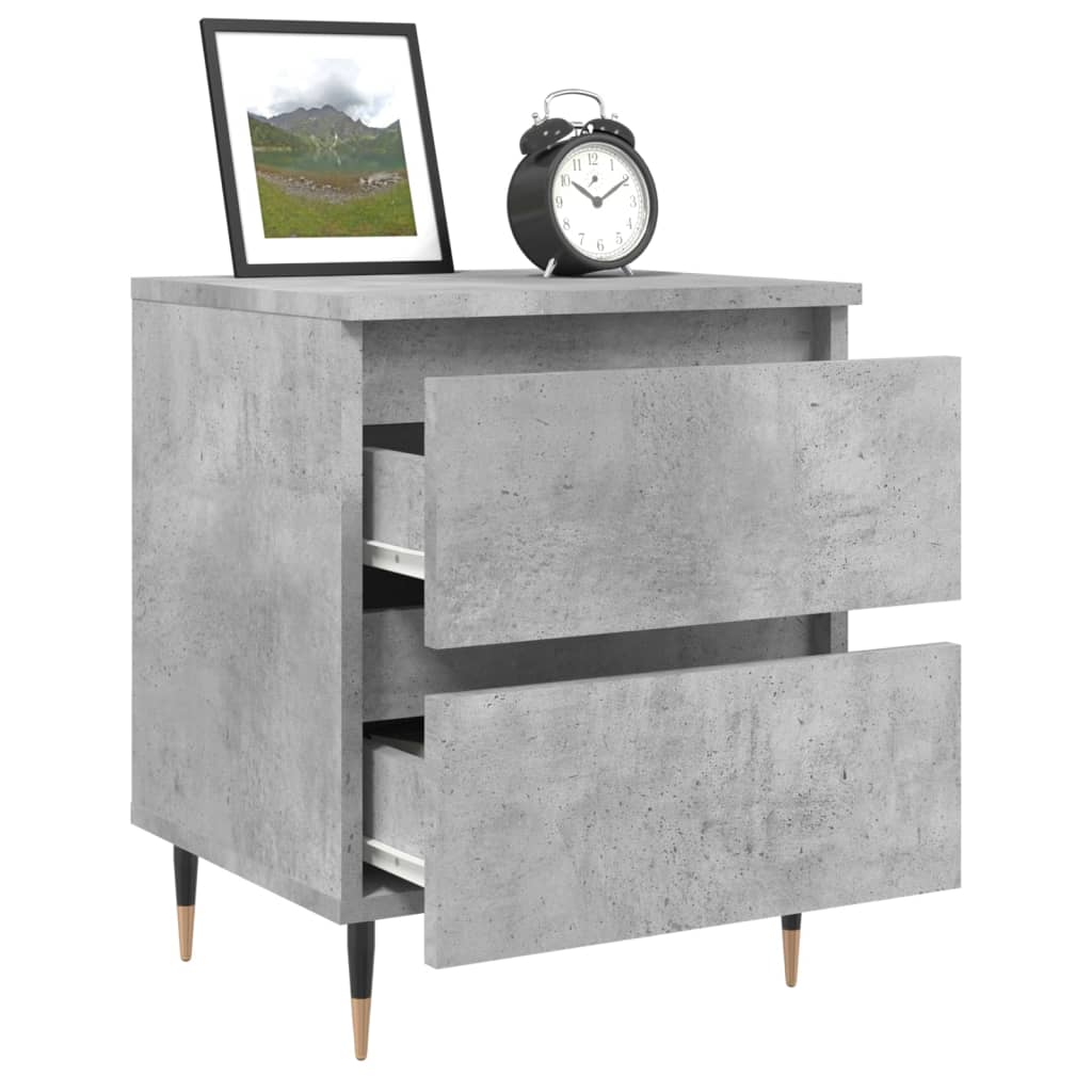 vidaXL Nachttische 2 Stk. Betongrau 40x35x50 cm Holzwerkstoff