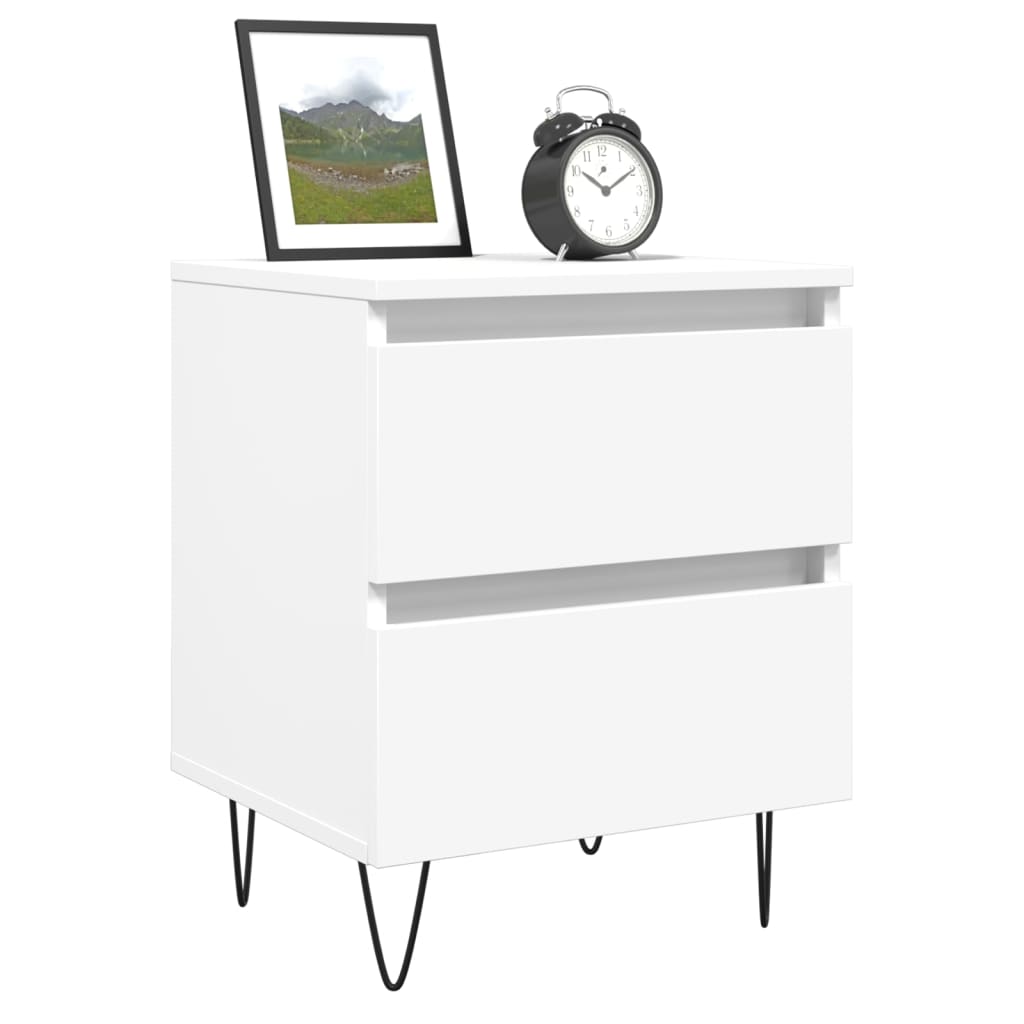 vidaXL Table de chevet blanc 40x35x50 cm Bois d'ingénierie