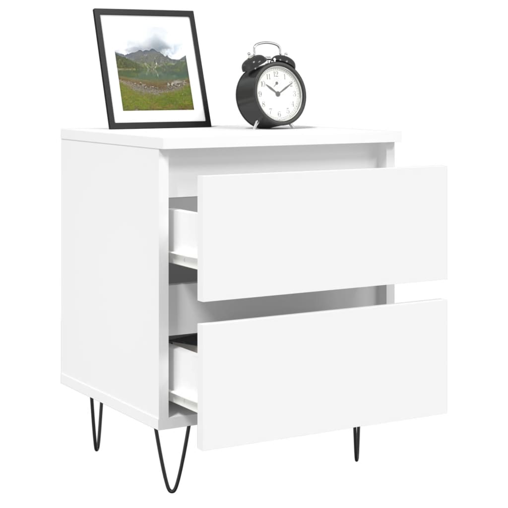 vidaXL Table de chevet blanc 40x35x50 cm Bois d'ingénierie
