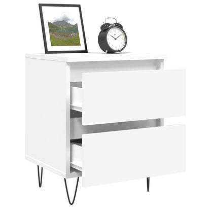 vidaXL Table de chevet blanc 40x35x50 cm Bois d'ingénierie