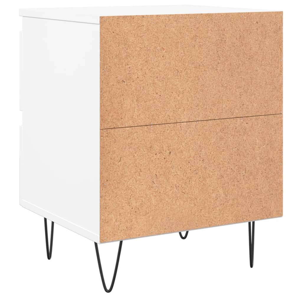 vidaXL Table de chevet blanc 40x35x50 cm Bois d'ingénierie