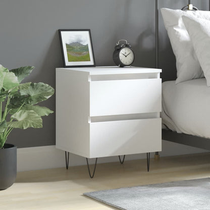 vidaXL Table de chevet blanc 40x35x50 cm Bois d'ingénierie