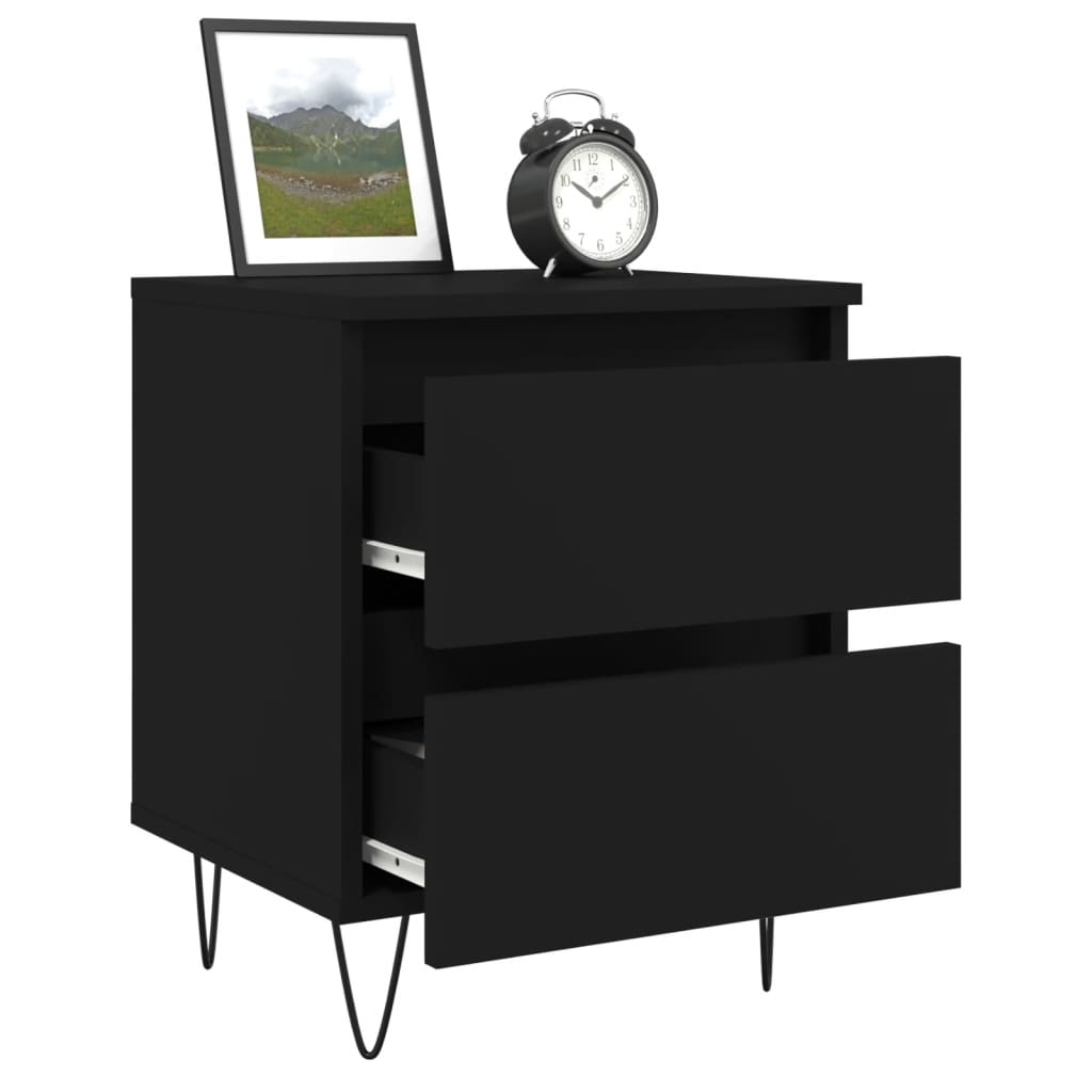 vidaXL Nachttisch Schwarz 40x35x50 cm Holzwerkstoff