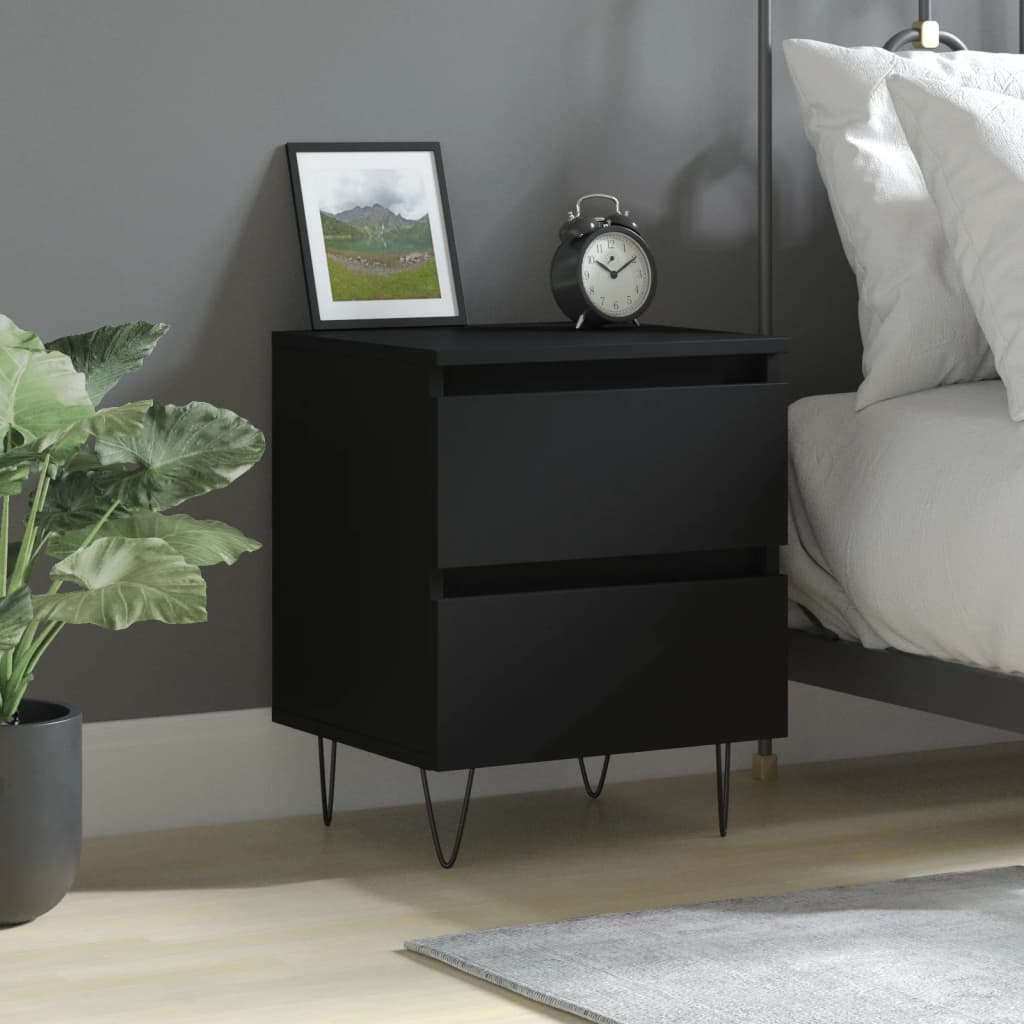 vidaXL Nachttisch Schwarz 40x35x50 cm Holzwerkstoff