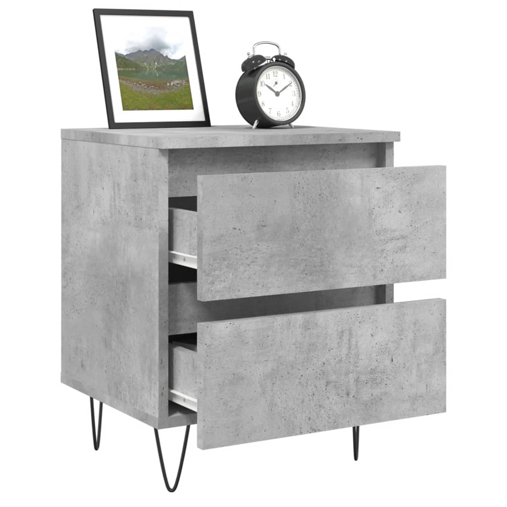 vidaXL Nachttisch Betongrau 40x35x50 cm Holzwerkstoff