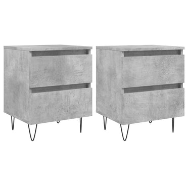 vidaXL Nachttische 2 Stk. Betongrau 40x35x50 cm Holzwerkstoff
