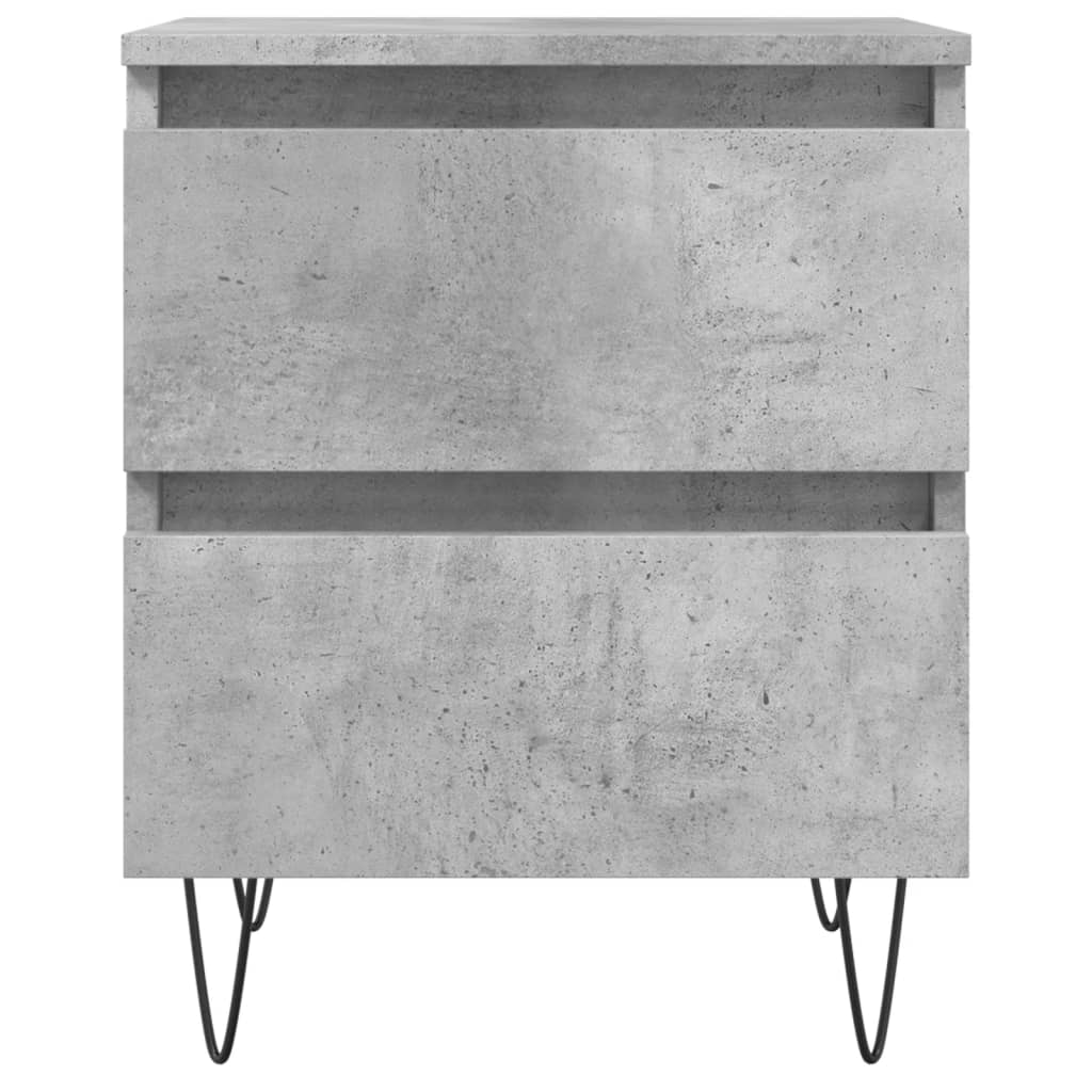 vidaXL Nachttische 2 Stk. Betongrau 40x35x50 cm Holzwerkstoff
