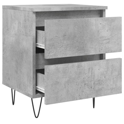 vidaXL Nachttische 2 Stk. Betongrau 40x35x50 cm Holzwerkstoff