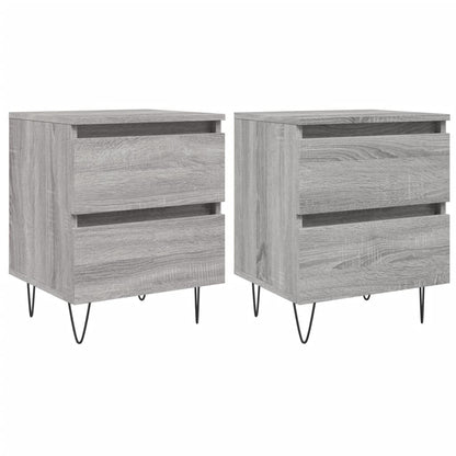 vidaXL Nachttische 2 Stk. Grau Sonoma 40x35x50 cm Holzwerkstoff