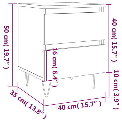 vidaXL Nachttische 2 Stk. Grau Sonoma 40x35x50 cm Holzwerkstoff