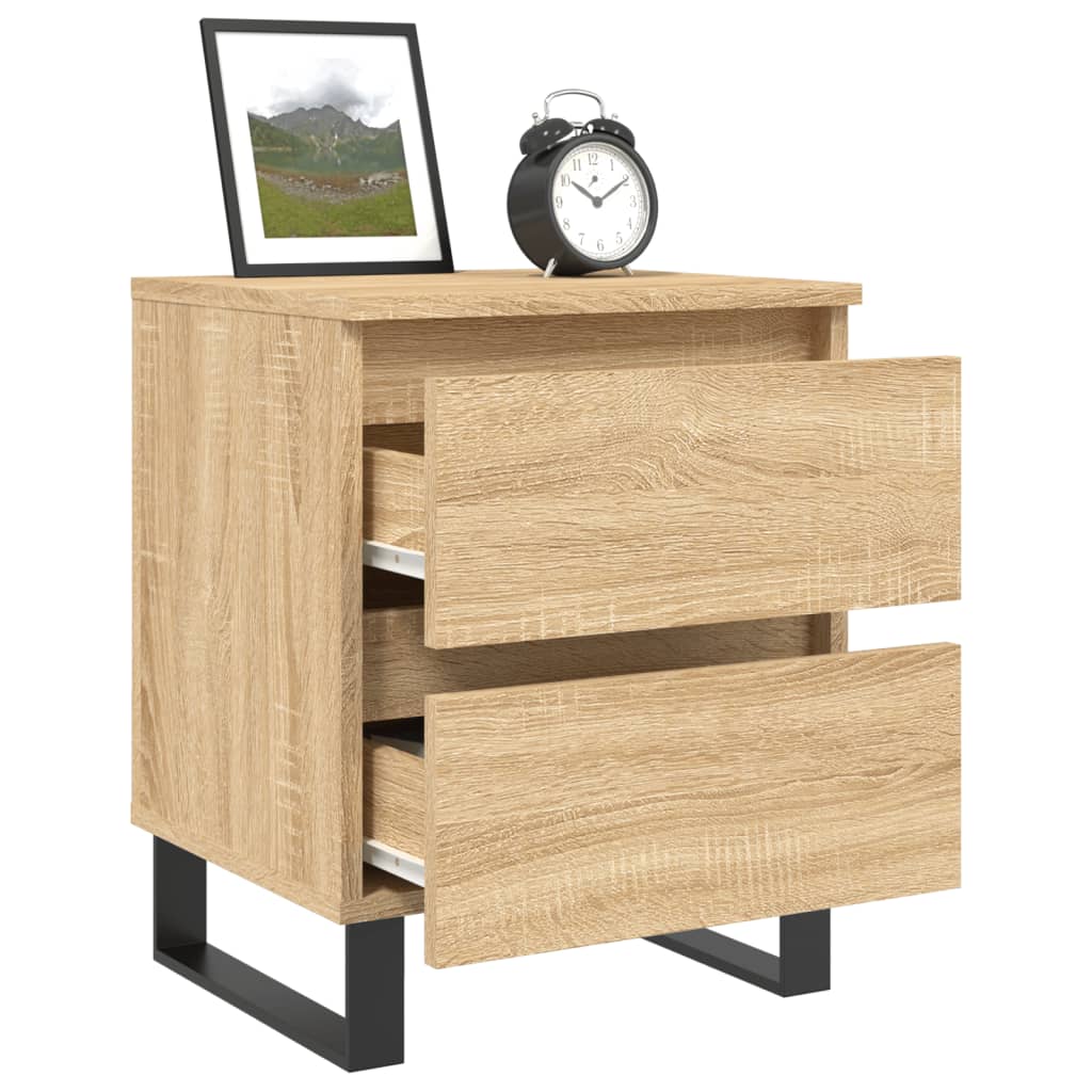 vidaXL Nachttische 2 Stk. Sonoma-Eiche 40x35x50 cm Holzwerkstoff