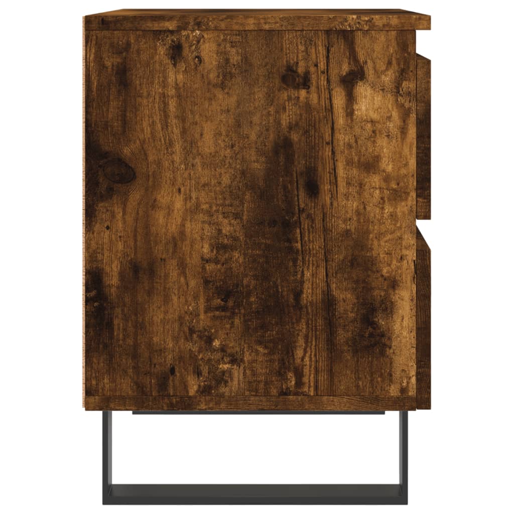 vidaXL Nachttische 2 Stk. Räuchereiche 40x35x50 cm Holzwerkstoff