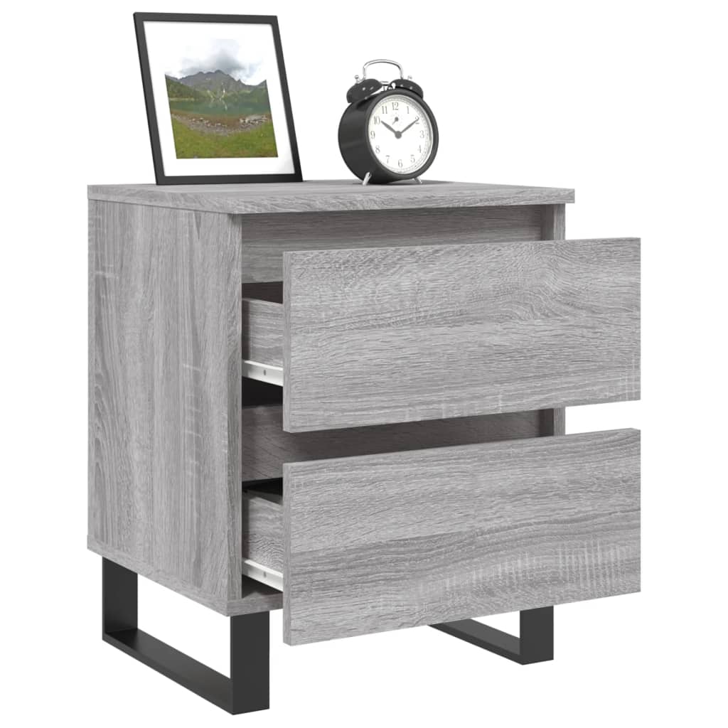 vidaXL Nachttische 2 Stk. Grau Sonoma 40x35x50 cm Holzwerkstoff