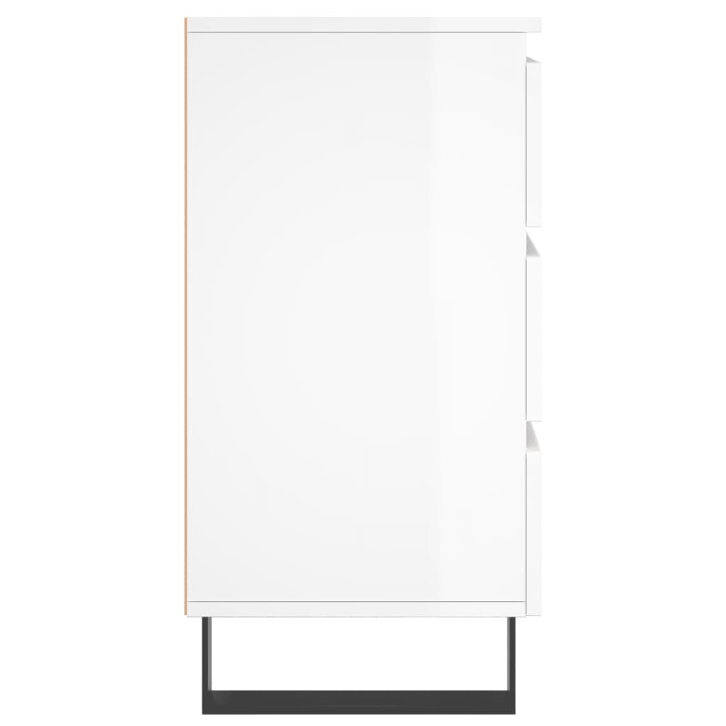 vidaXL Nachttische 2 Stk. Hochglanz-Weiß 40x35x69 cm Holzwerkstoff