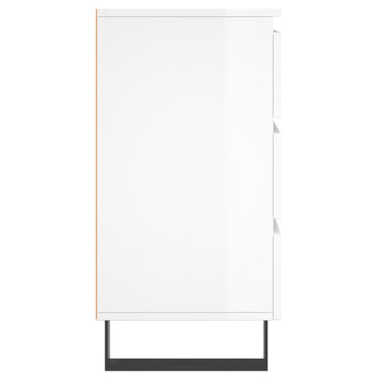 vidaXL Nachttische 2 Stk. Hochglanz-Weiß 40x35x69 cm Holzwerkstoff