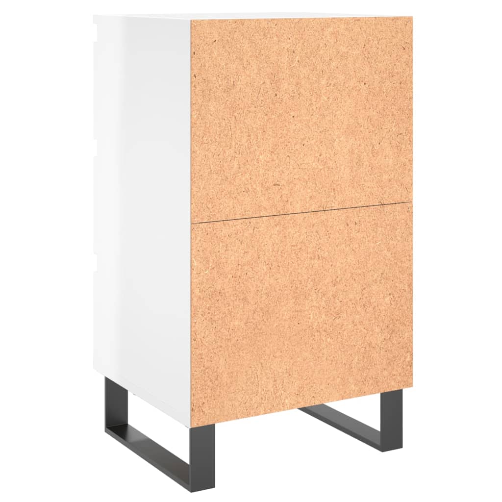 vidaXL Nachttische 2 Stk. Hochglanz-Weiß 40x35x69 cm Holzwerkstoff
