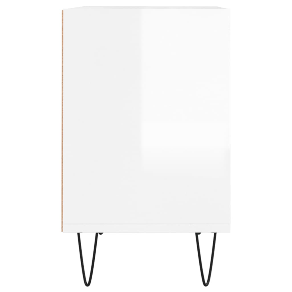 vidaXL TV-Schrank Hochglanz-Weiß 69,5x30x50 cm Holzwerkstoff