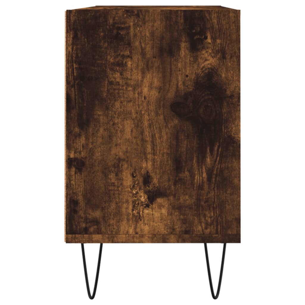 vidaXL Meuble TV chêne fumé 103,5x30x50 cm bois d'ingénierie
