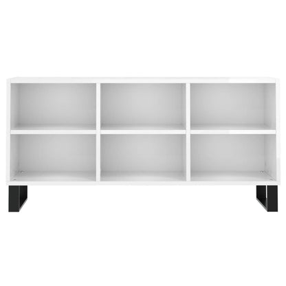 vidaXL TV-Schrank Hochglanz-Weiß 103,5x30x50 cm Holzwerkstoff
