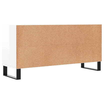 vidaXL TV-Schrank Hochglanz-Weiß 103,5x30x50 cm Holzwerkstoff