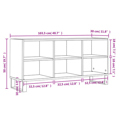 vidaXL TV-Schrank Hochglanz-Weiß 103,5x30x50 cm Holzwerkstoff