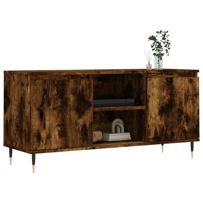 vidaXL Meuble TV chêne fumé 104x35x50 cm Aggloméré