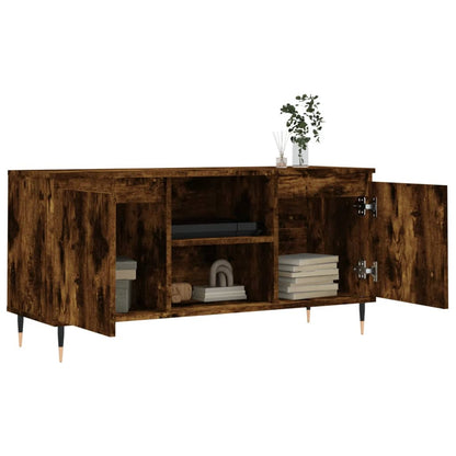 vidaXL Meuble TV chêne fumé 104x35x50 cm Aggloméré