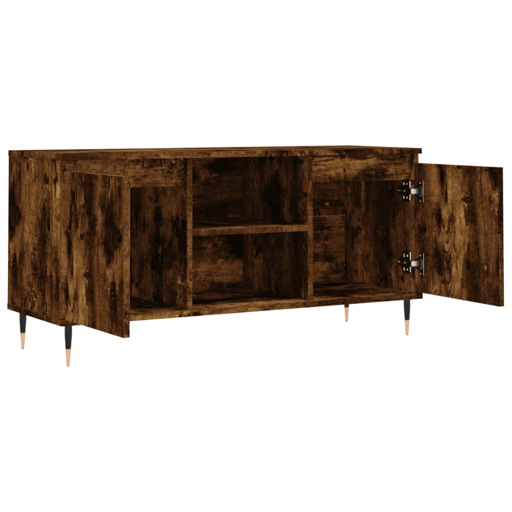 vidaXL Meuble TV chêne fumé 104x35x50 cm Aggloméré