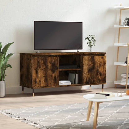 vidaXL Meuble TV chêne fumé 104x35x50 cm Aggloméré