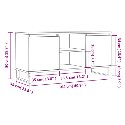 vidaXL TV-Schrank Räuchereiche 104x35x50 cm Holzwerkstoff