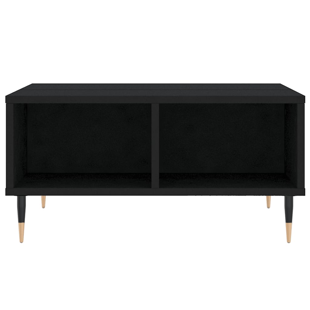 vidaXL Table basse noire 60x60x30 cm en bois d'ingénierie