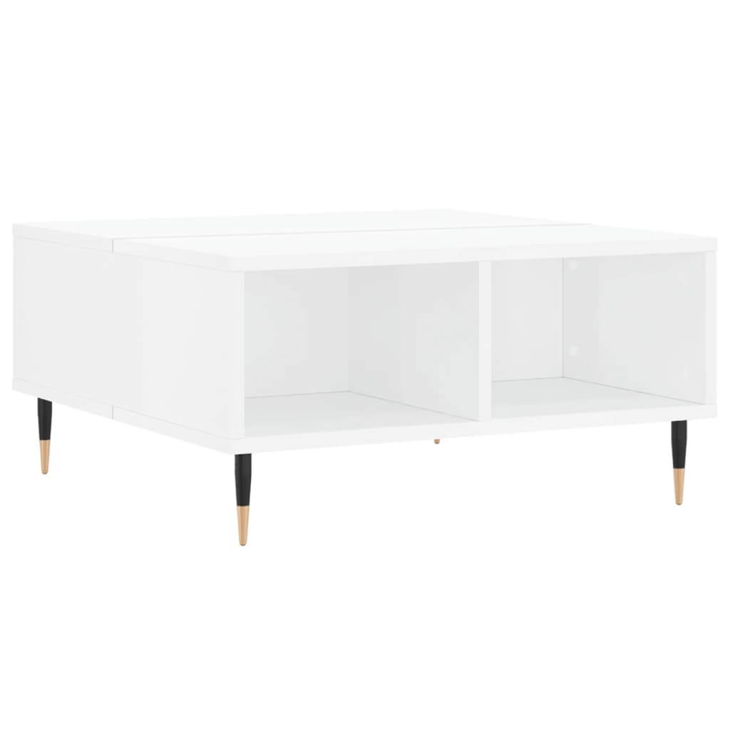 vidaXL Table basse blanc brillant 60x60x30 cm Aggloméré