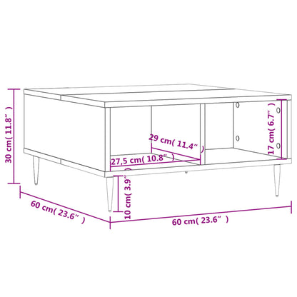vidaXL Table basse blanc brillant 60x60x30 cm Aggloméré
