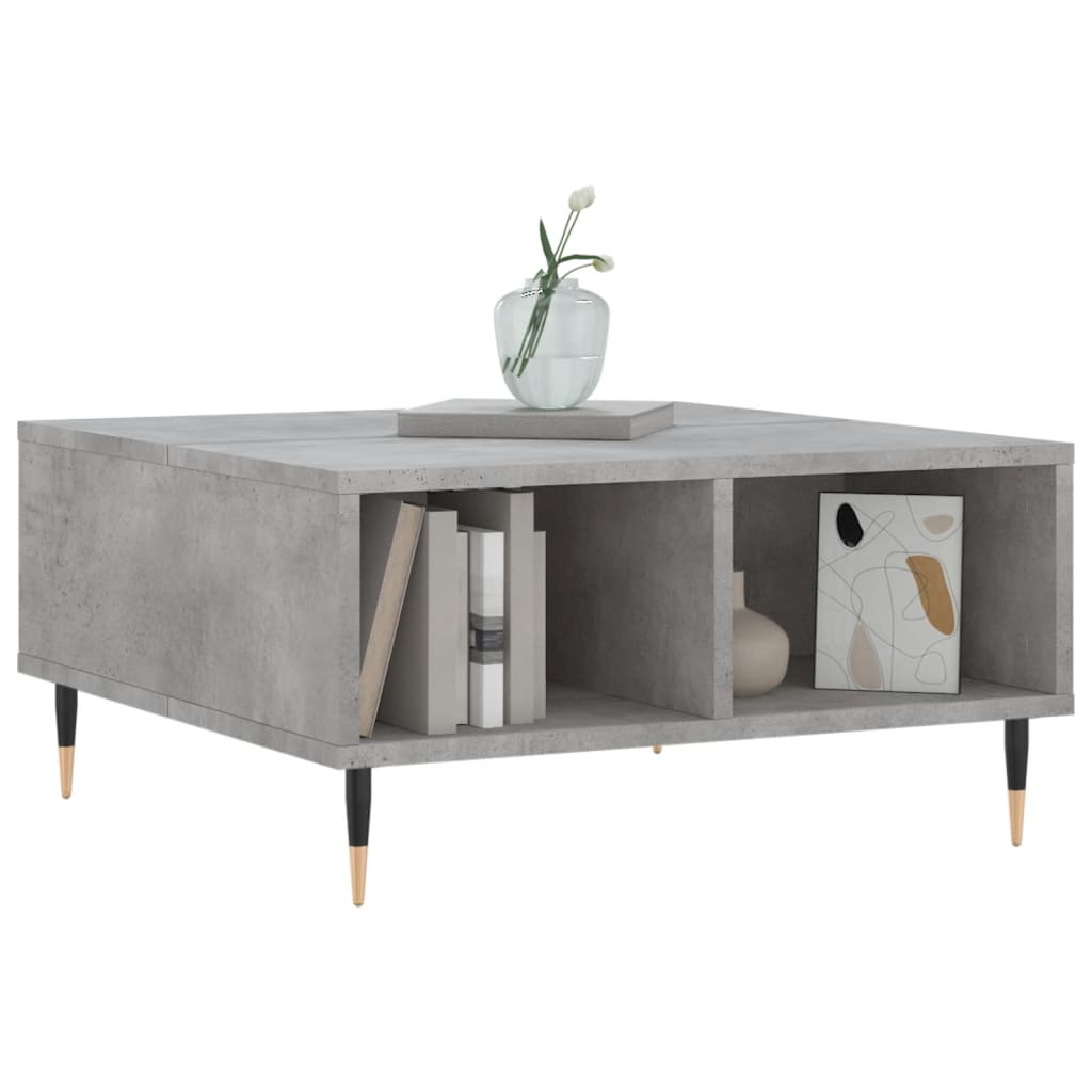 vidaXL Table basse gris béton 60x60x30 cm bois d'ingénierie