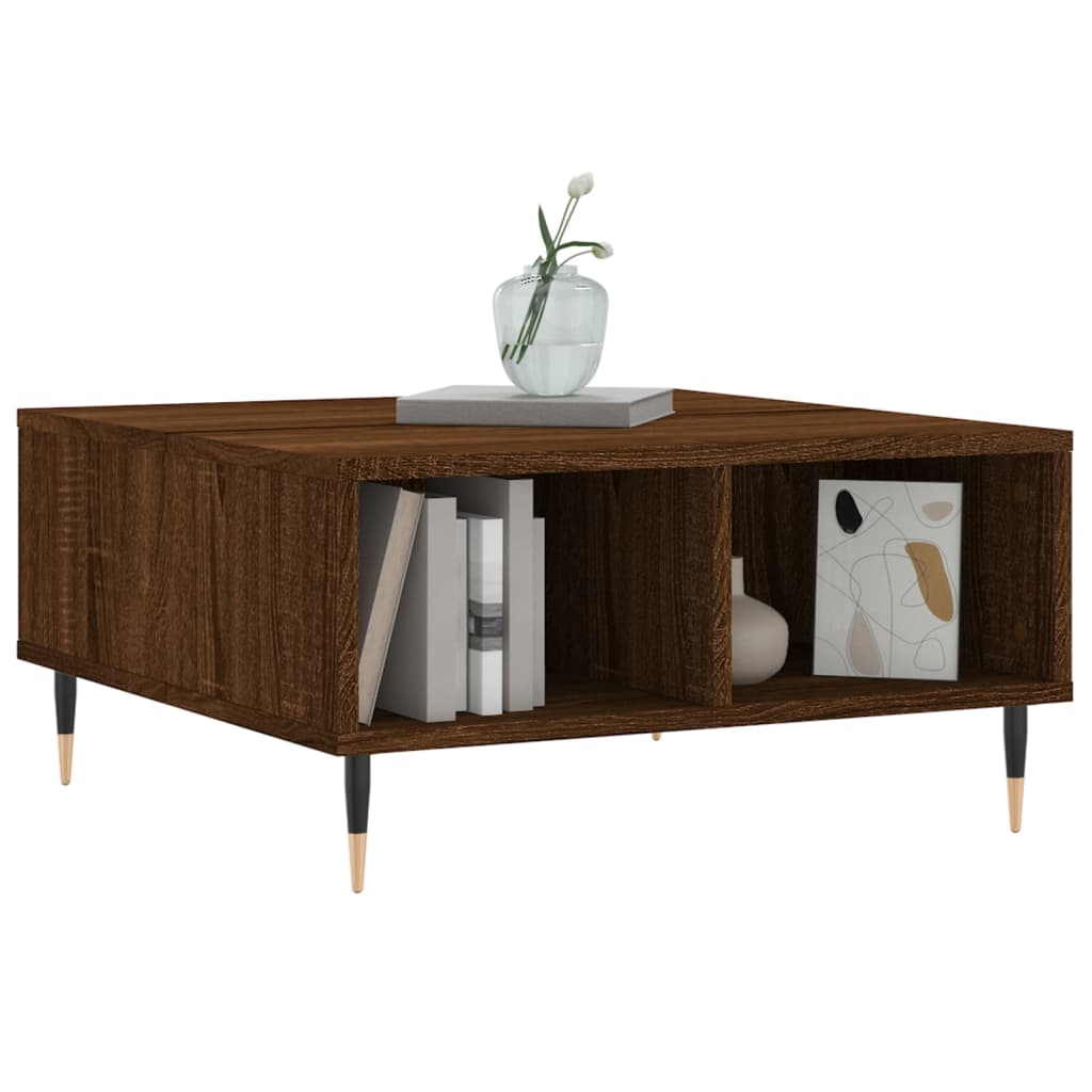 vidaXL Table basse brun aspect chêne 60x60x30 cm bois d'ingénierie