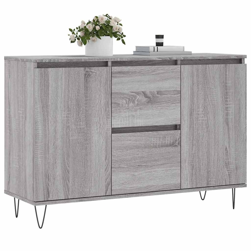 Sideboard Grau Sonoma 101,5x35x70 cm Holzwerkstoff