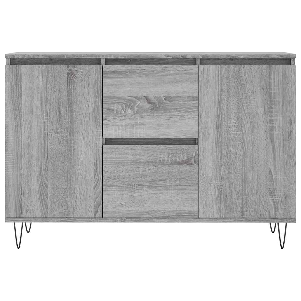 Sideboard Grau Sonoma 101,5x35x70 cm Holzwerkstoff