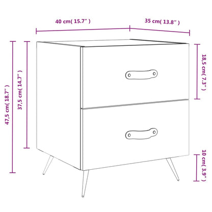 vidaXL Nachttisch Weiß 40x35x47,5 cm Holzwerkstoff
