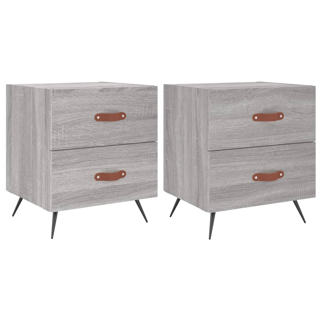 vidaXL Nachttische 2 Stk. Grau Sonoma 40x35x47,5 cm Holzwerkstoff