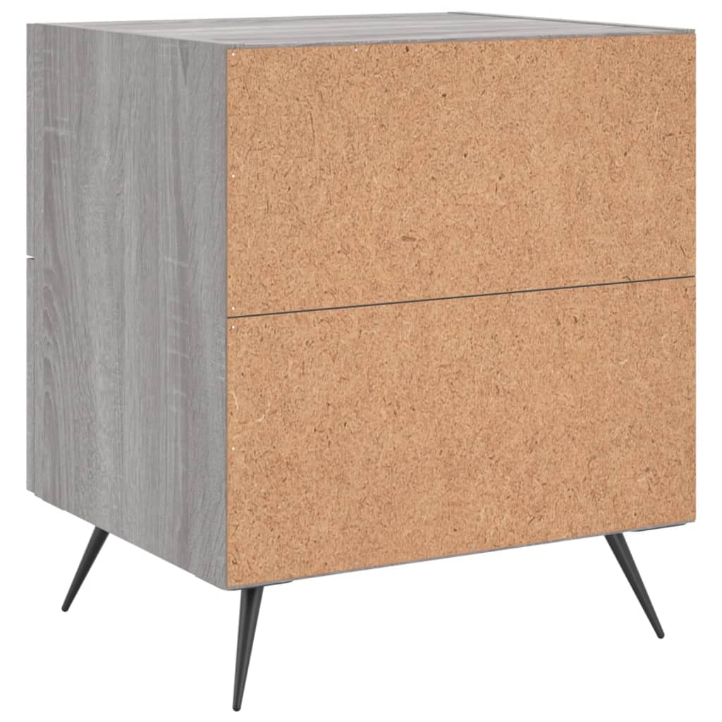 vidaXL Nachttische 2 Stk. Grau Sonoma 40x35x47,5 cm Holzwerkstoff