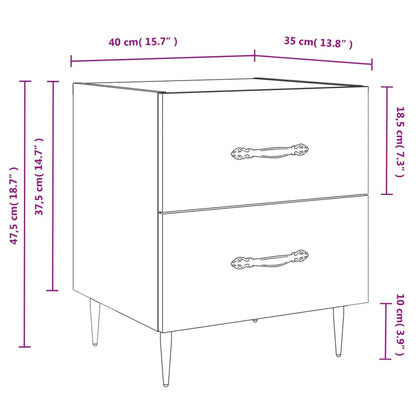 vidaXL Nachttisch Schwarz 40x35x47,5 cm Holzwerkstoff