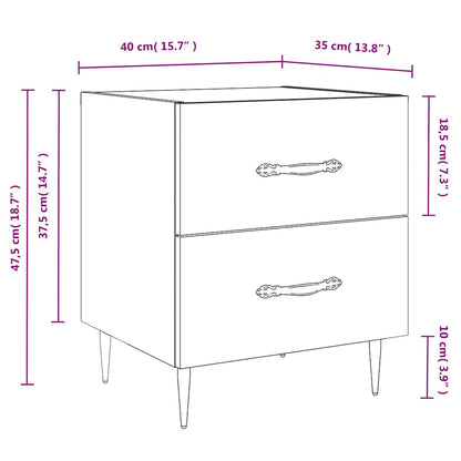 vidaXL Nachttisch Grau Sonoma 40x35x47,5 cm Holzwerkstoff